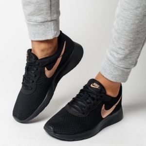 rose gold black trainers